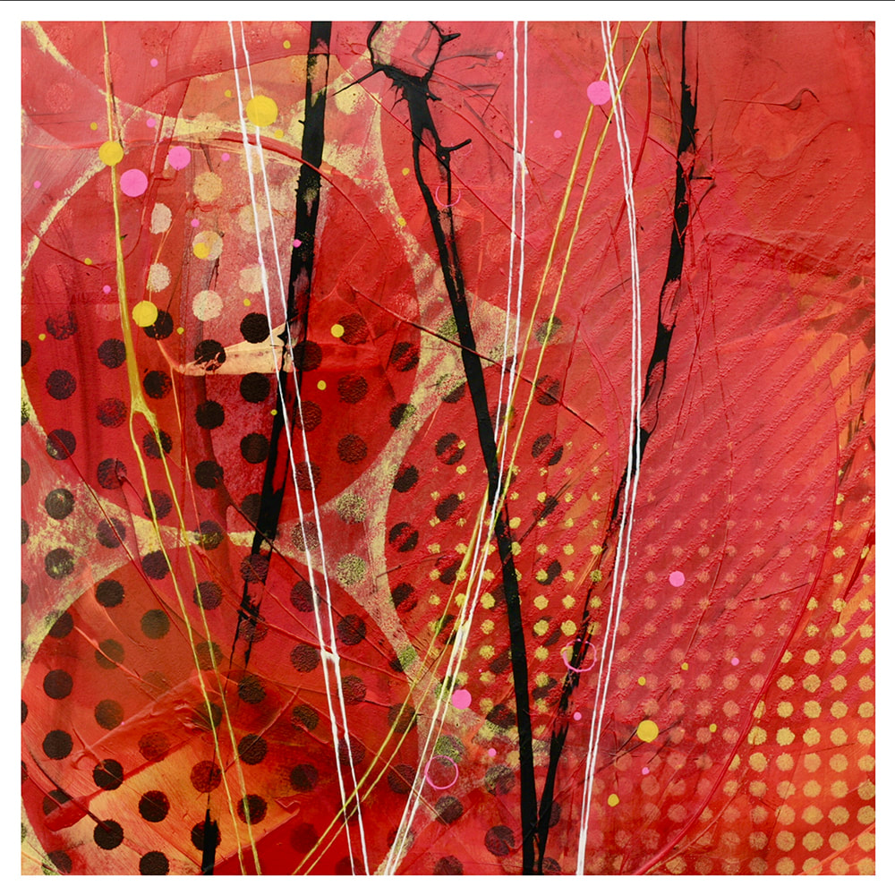 Orange abstract art by Kate Green