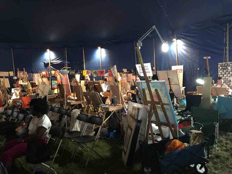 Artists live painting together