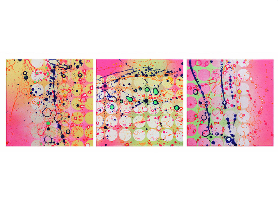 Happy trio Abstract art by Kate Green