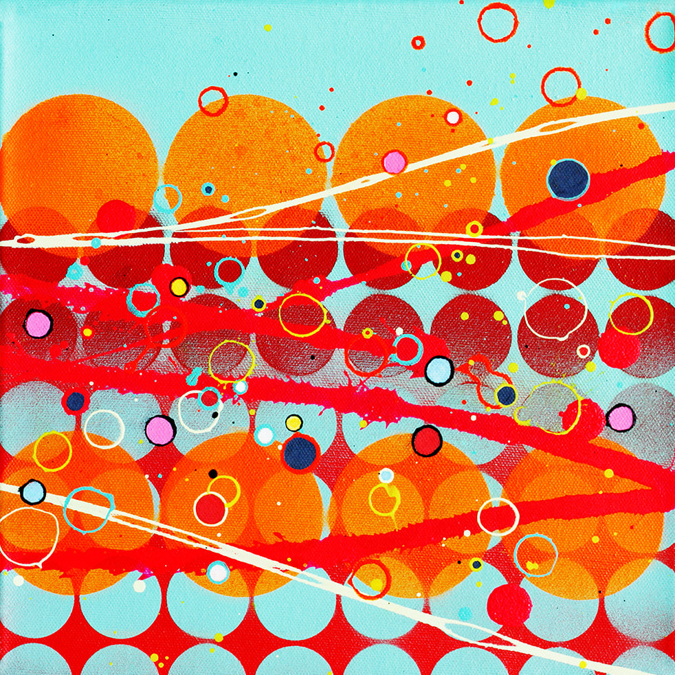 Bright and bold abstract paintings by Kate Green