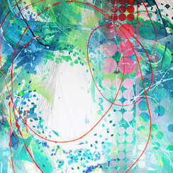 Happy abstract art by Kate Green